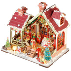 Gingerbread House Christmas Book Nook Kit with Wooden Details - House Of Avana