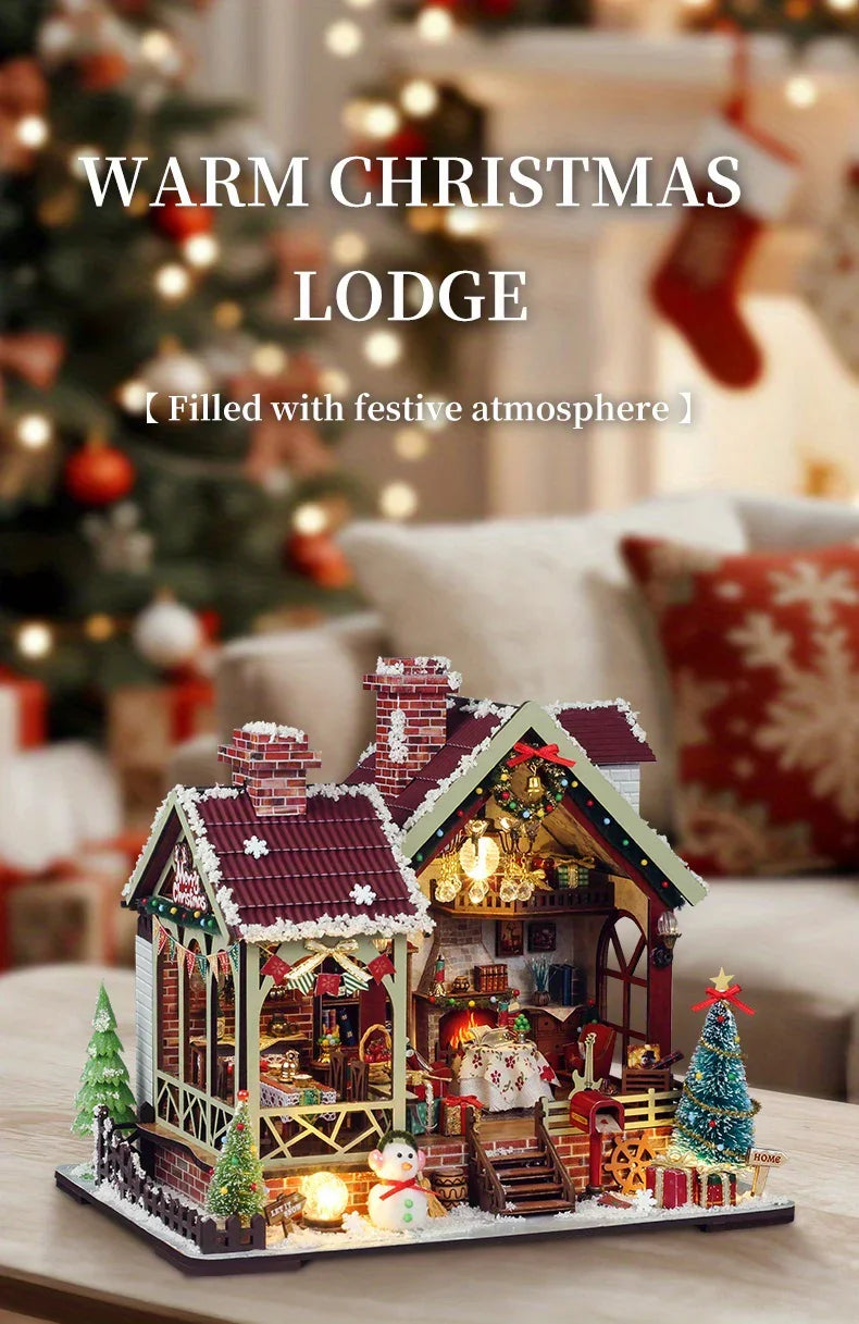 Gingerbread House Christmas Book Nook Kit with Wooden Details - House Of Avana