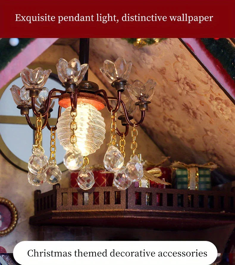 Gingerbread House Christmas Book Nook Kit with Wooden Details - House Of Avana