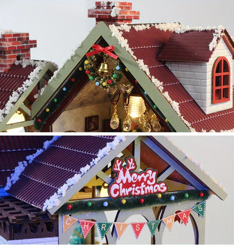 Gingerbread House Christmas Book Nook Kit with Wooden Details - House Of Avana