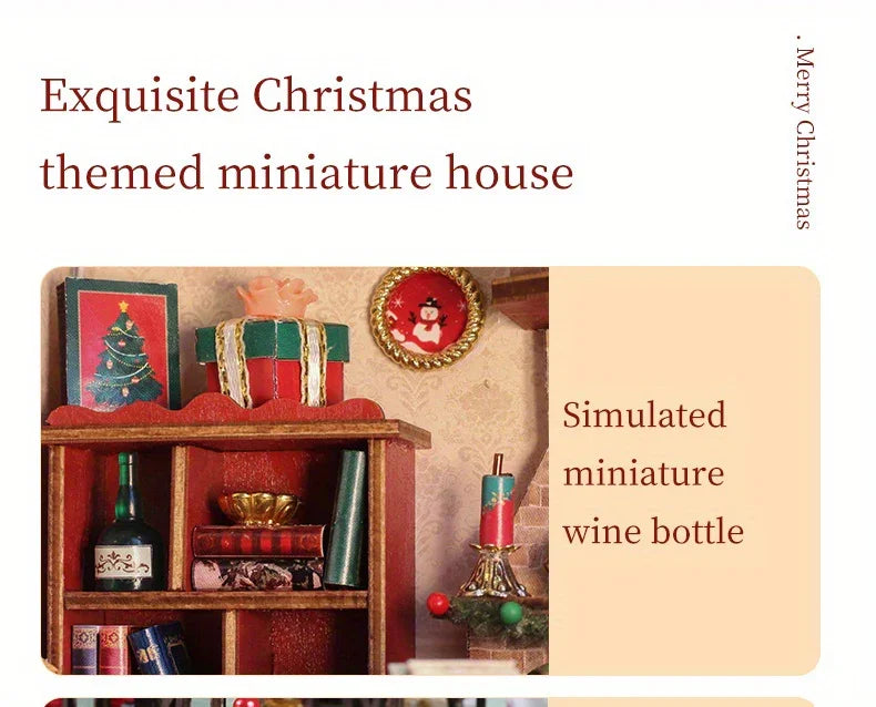 Gingerbread House Christmas Book Nook Kit with Wooden Details - House Of Avana