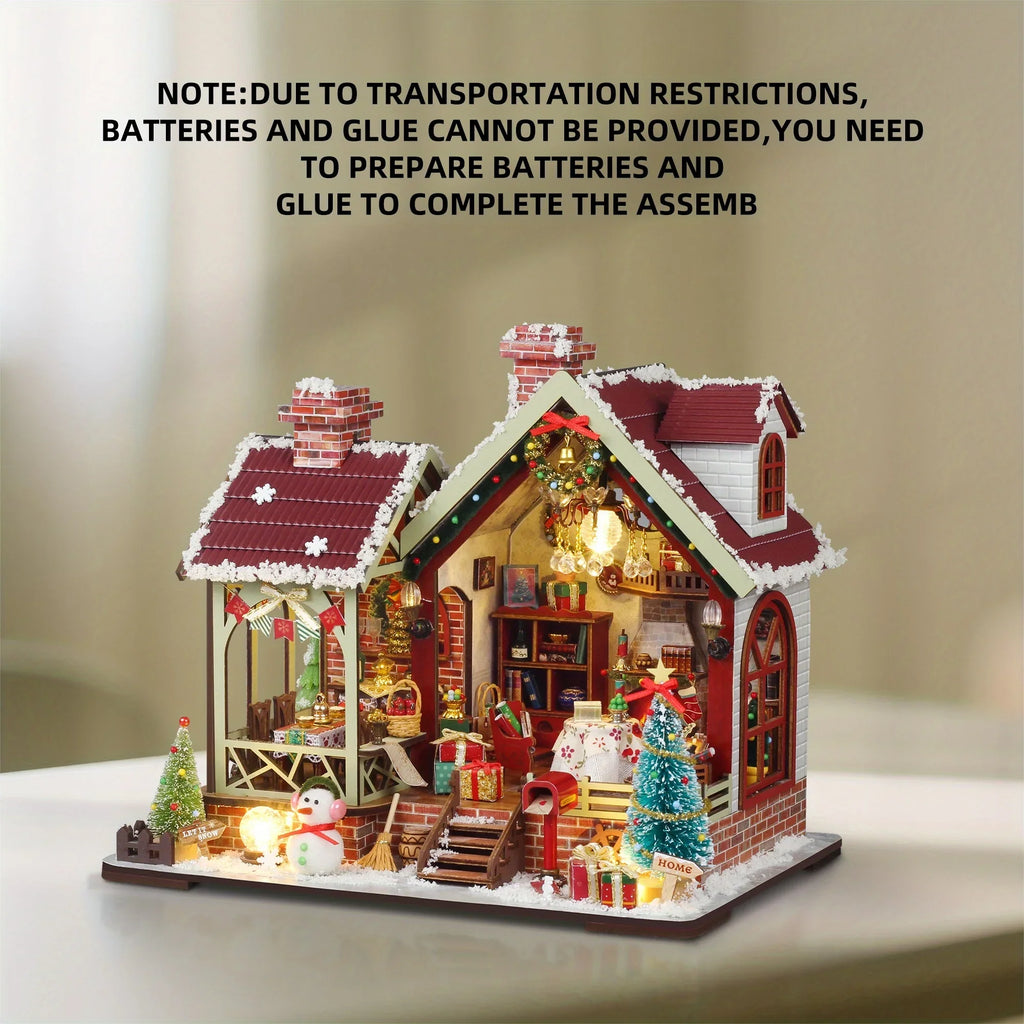 Gingerbread House Christmas Book Nook Kit with Wooden Details - House Of Avana