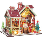 Gingerbread House Christmas Book Nook Kit with Wooden Details - House Of Avana
