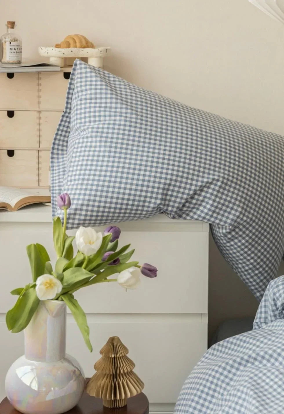 Gingham Bedding Set / Blue Ever Lasting