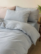 Gingham Bedding Set / Blue Ever Lasting