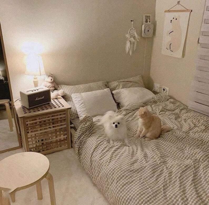 Gingham Bedding Set / Blue Ever Lasting