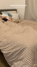 Gingham Bedding Set / Blue Ever Lasting