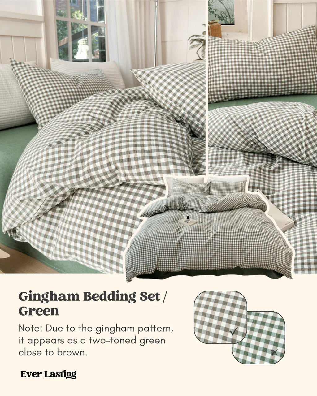 Gingham Bedding Set / Blue Ever Lasting