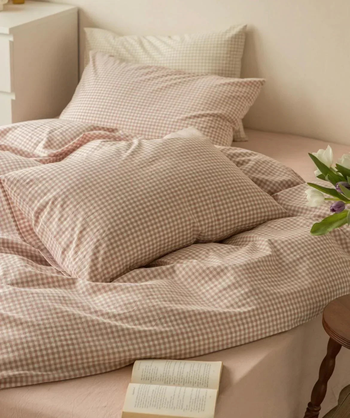 Gingham Bedding Set / Blue Ever Lasting