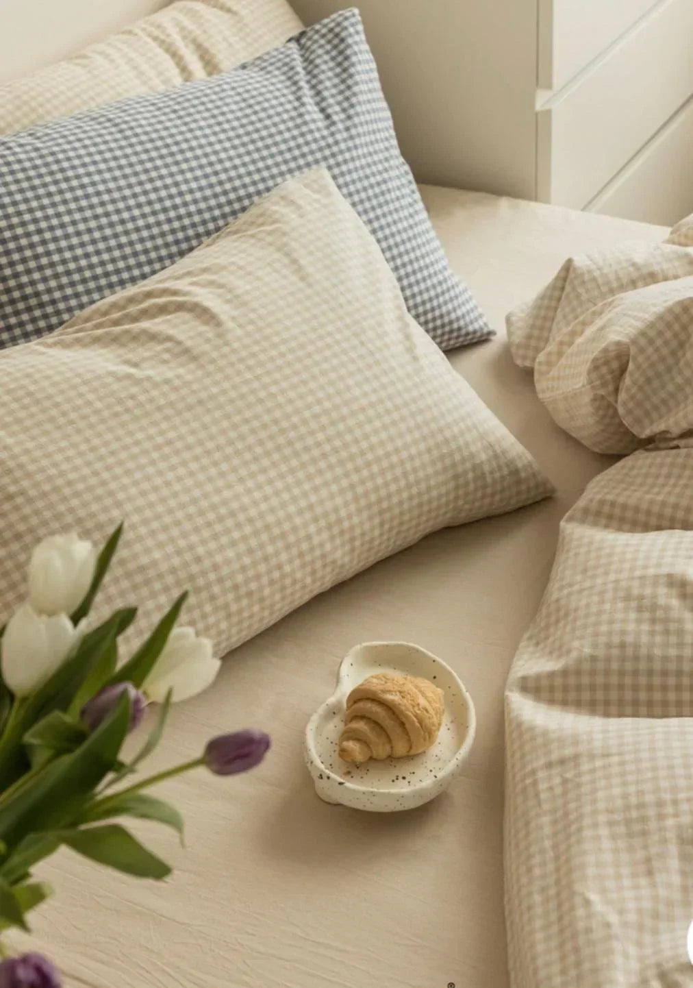 Gingham Bedding Set / Blue Ever Lasting
