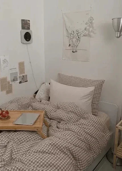 Gingham Bedding Set / Pink Ever Lasting
