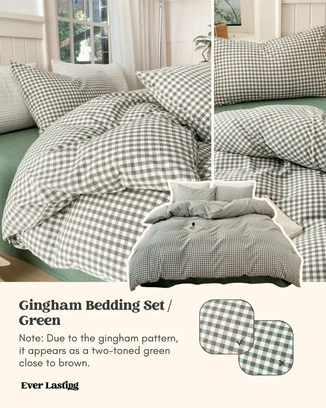 Gingham Bedding Set / Red