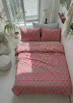 Gingham Bedding Set / Red