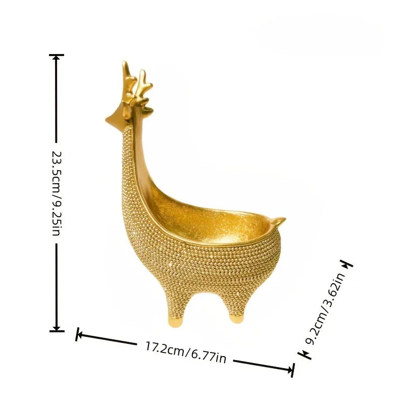 Giraffe Figurine - Ornate Golden Beaded Statue