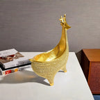 Giraffe Figurine - Ornate Golden Beaded Statue