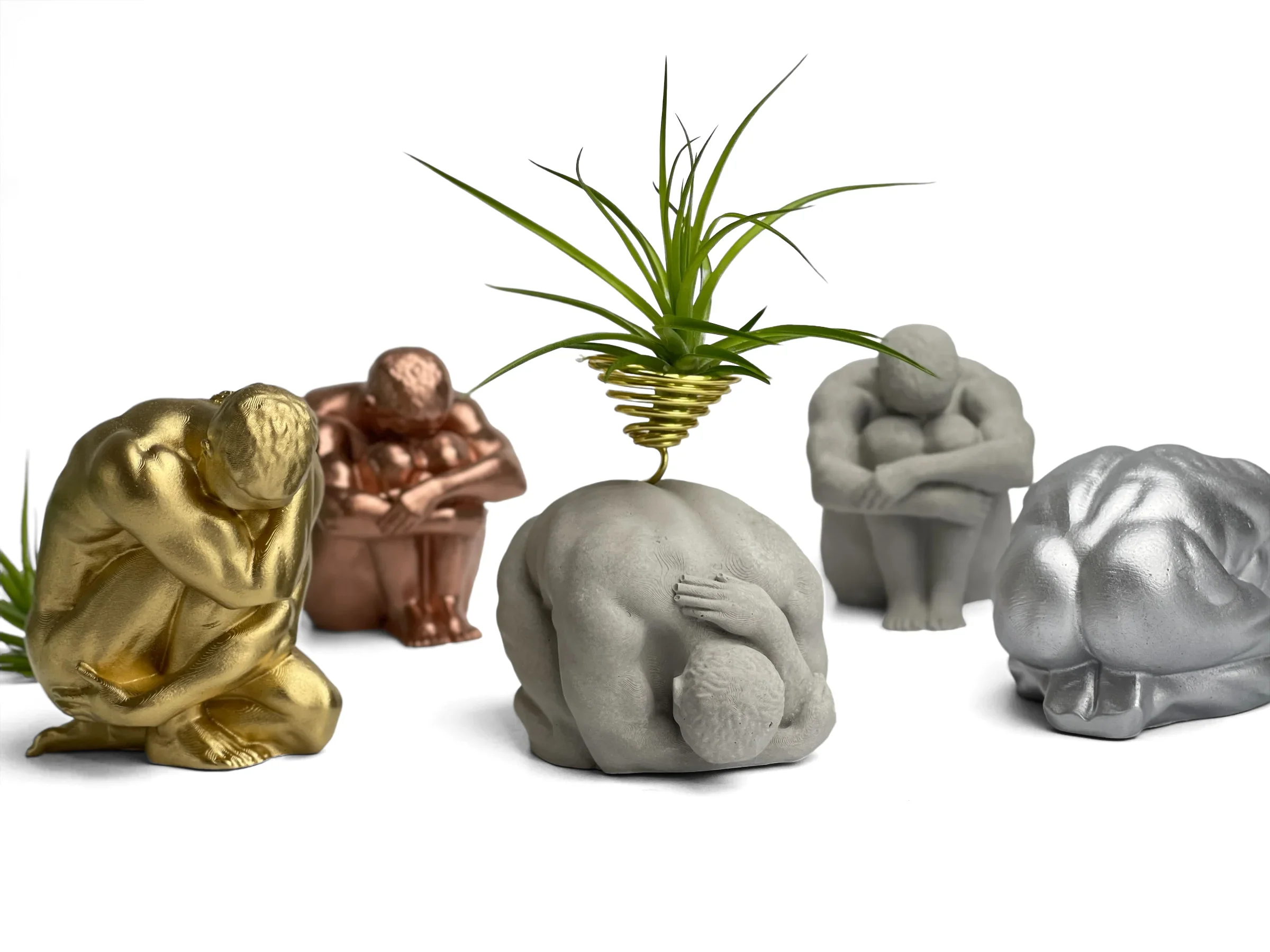 Glass Air Plant Holder for Men, Unique Body Shape Decor, lifestyle image - House Of Avana