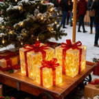 Glass Box Decoration with Warm Glowing Winter Tree Scene - House Of Avana