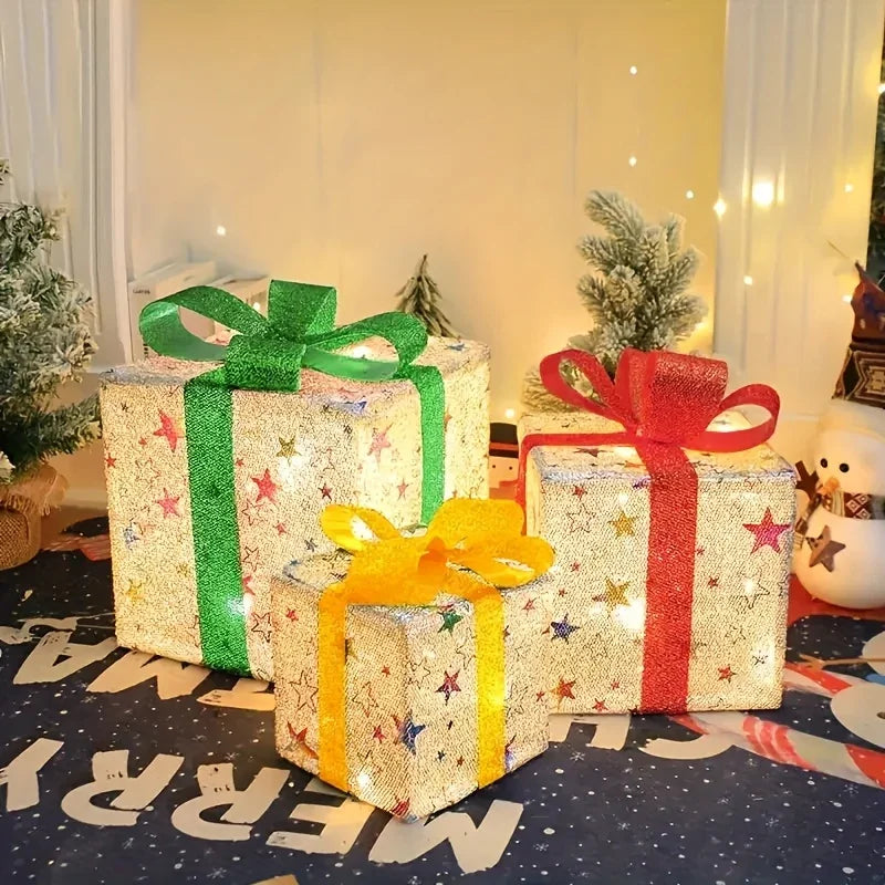 Glass Box Decoration with Warm Glowing Winter Tree Scene - House Of Avana