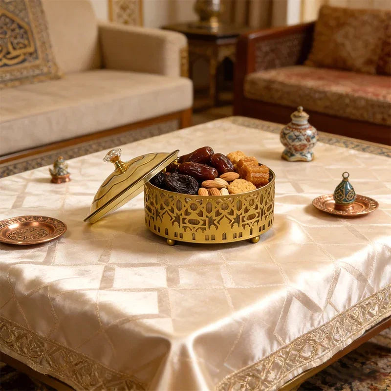 Glass Candy Jar - Golden Islamic Style