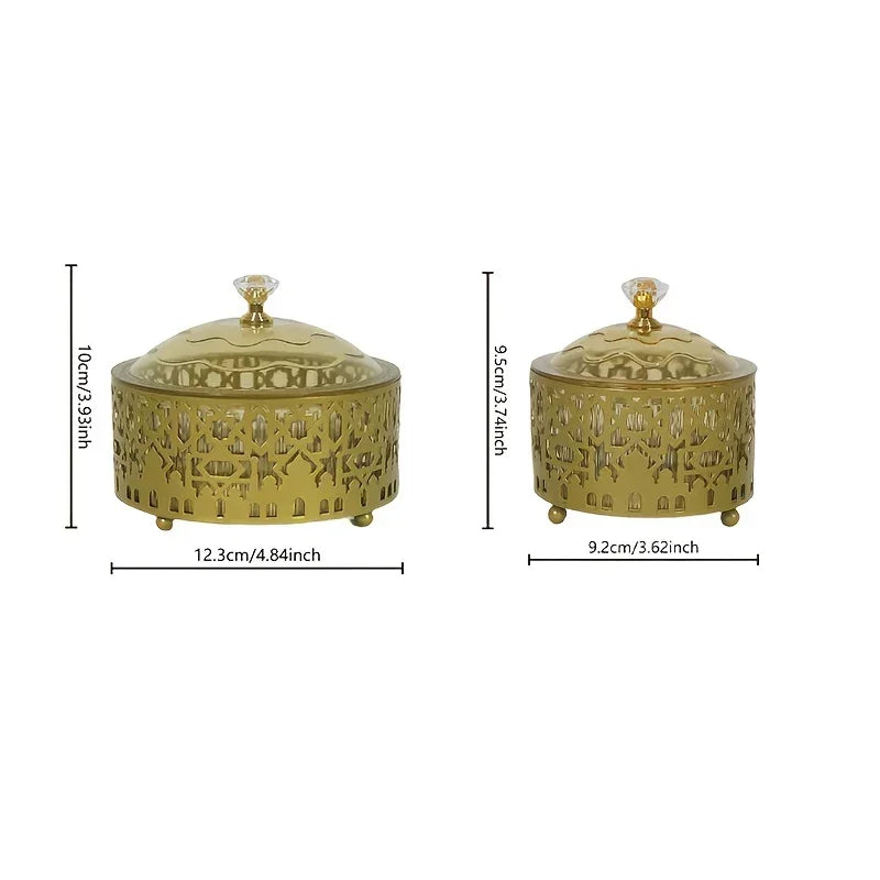 Glass Candy Jar - Golden Islamic Style