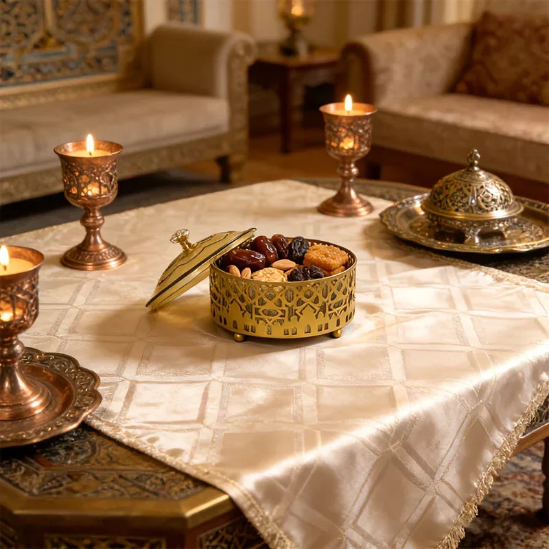 Glass Candy Jar - Golden Islamic Style
