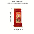 Christmas Glass Phone Box Decoration with Santa and Snowman Figurines - House Of Avana