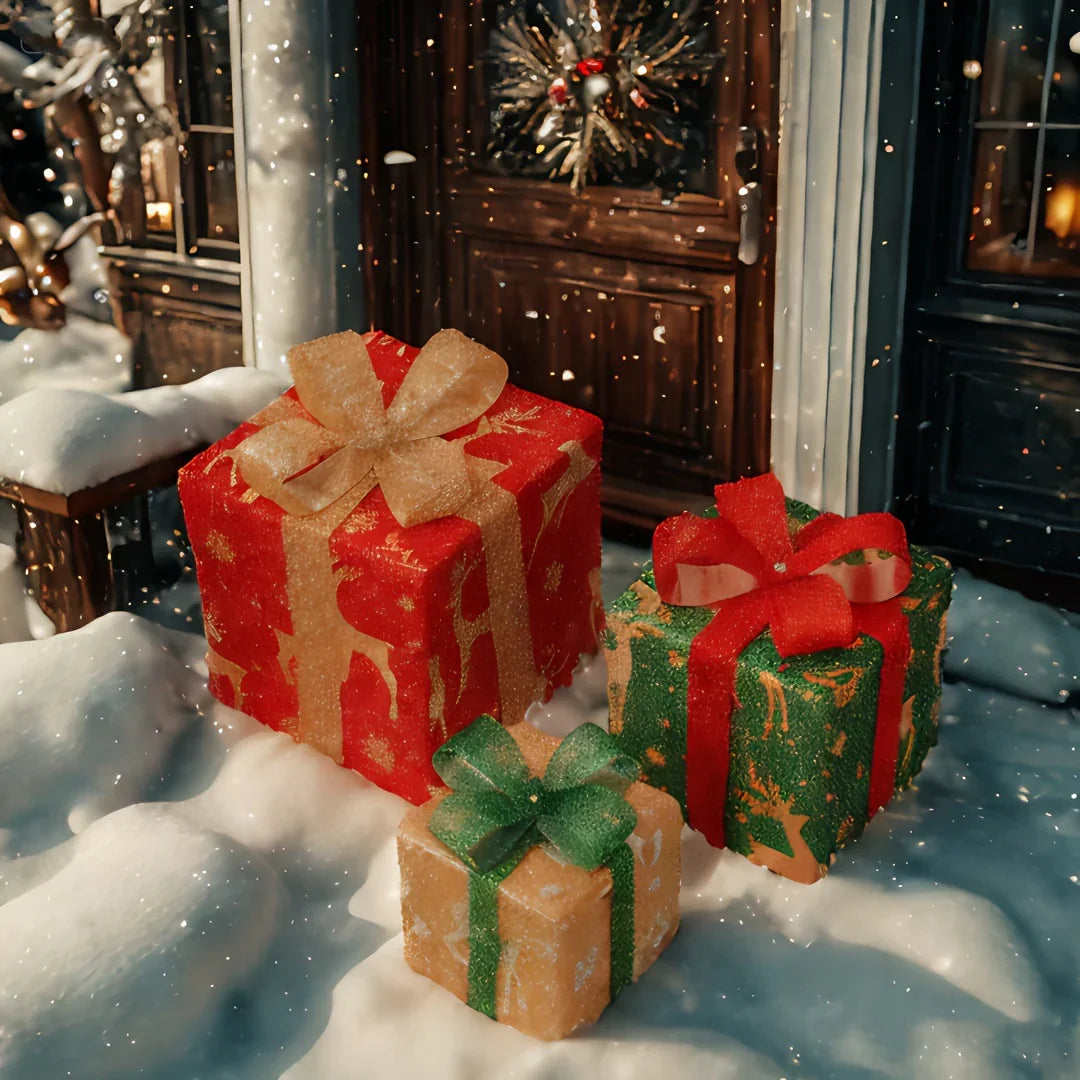 Christmas Glass String Lights Gift Box with Leds & Modes - House Of Avana