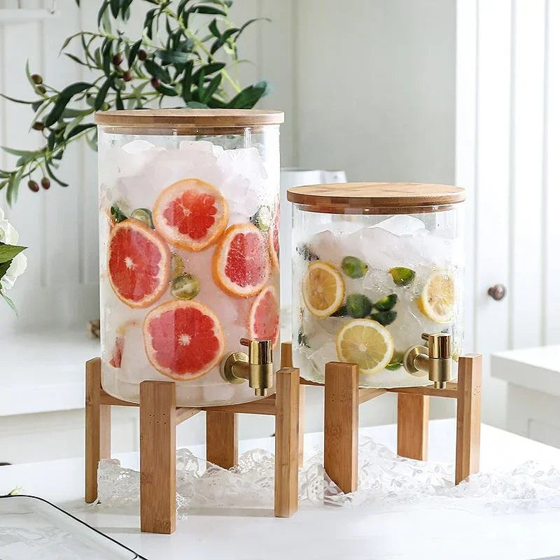 Glass Drink Dispenser with Stand - House Of Avana