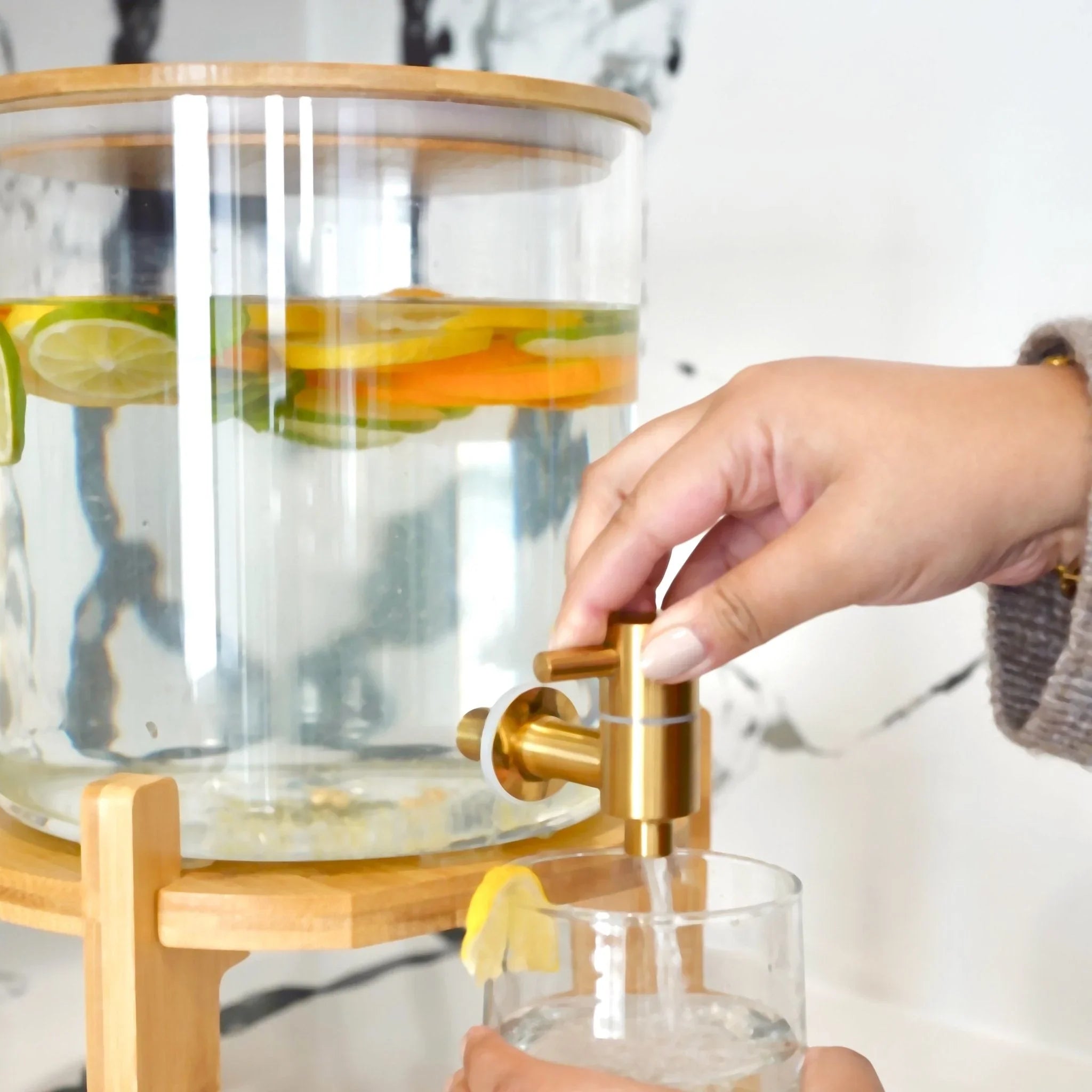 Glass Drink Dispenser with Stand - House Of Avana