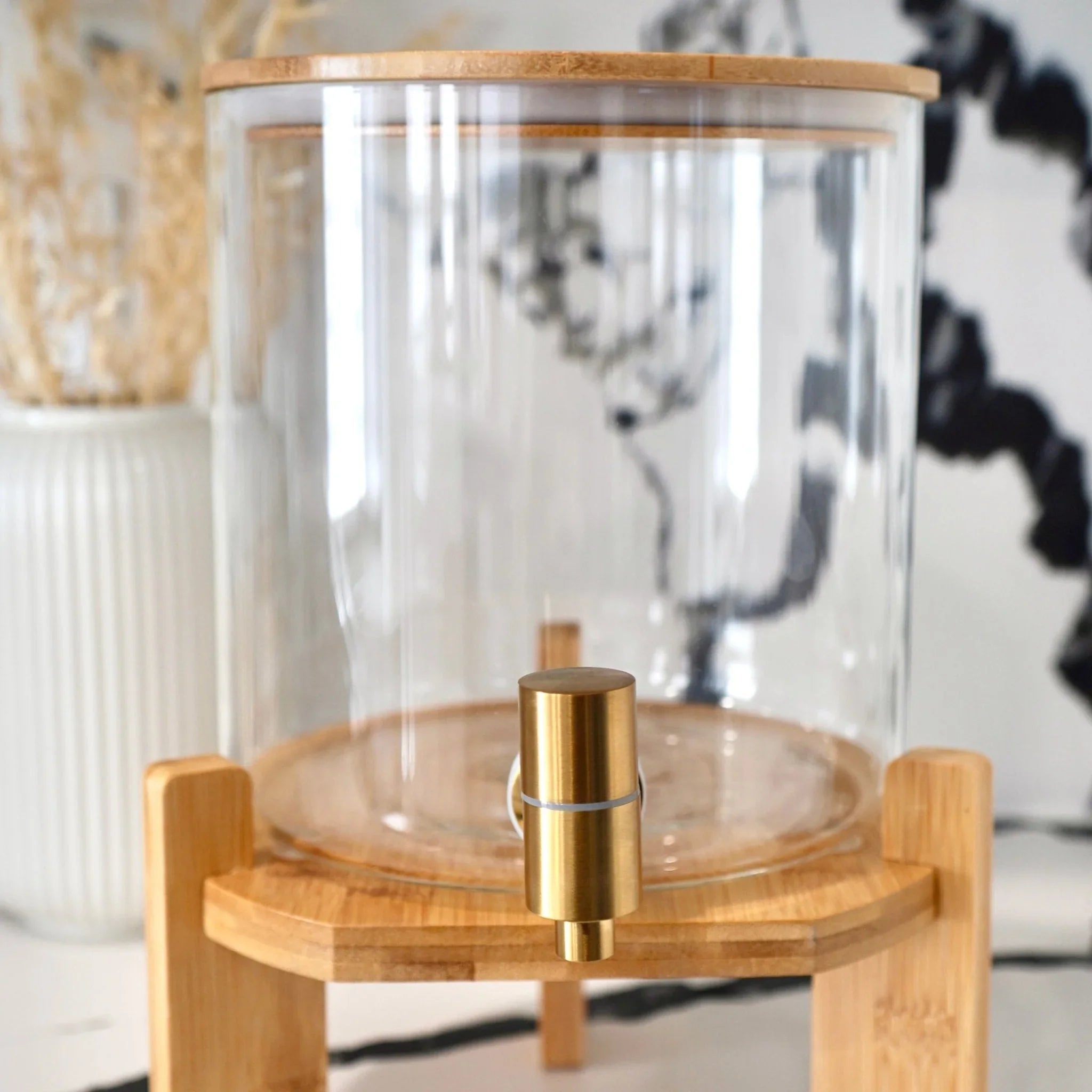 Glass Drink Dispenser with Stand - House Of Avana