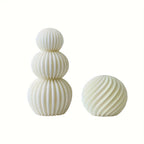 Nordic Glass Wave Ball Candles in Minimalist Style, top view - House Of Avana
