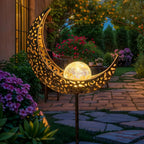Glass Solar Garden Light - Cracked Sphere