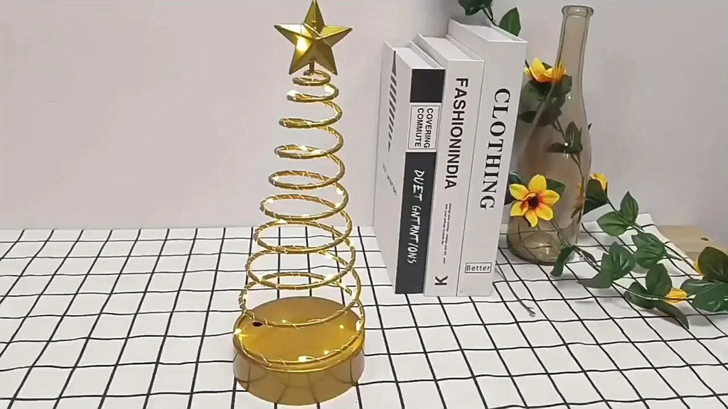 Glass Star Tree Topper with Warm White Twinkling Lights - House Of Avana