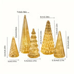 5pcs Glowing Christmas Tree Set Christmas Tree Stylish Glowing Ornament Christmas Party Home Decor, Adorable Christmas Collectible Figurines, Perfect for Desktop Display, Decorative Doll Ornaments(Along with Three Mini Christ House Of Avana