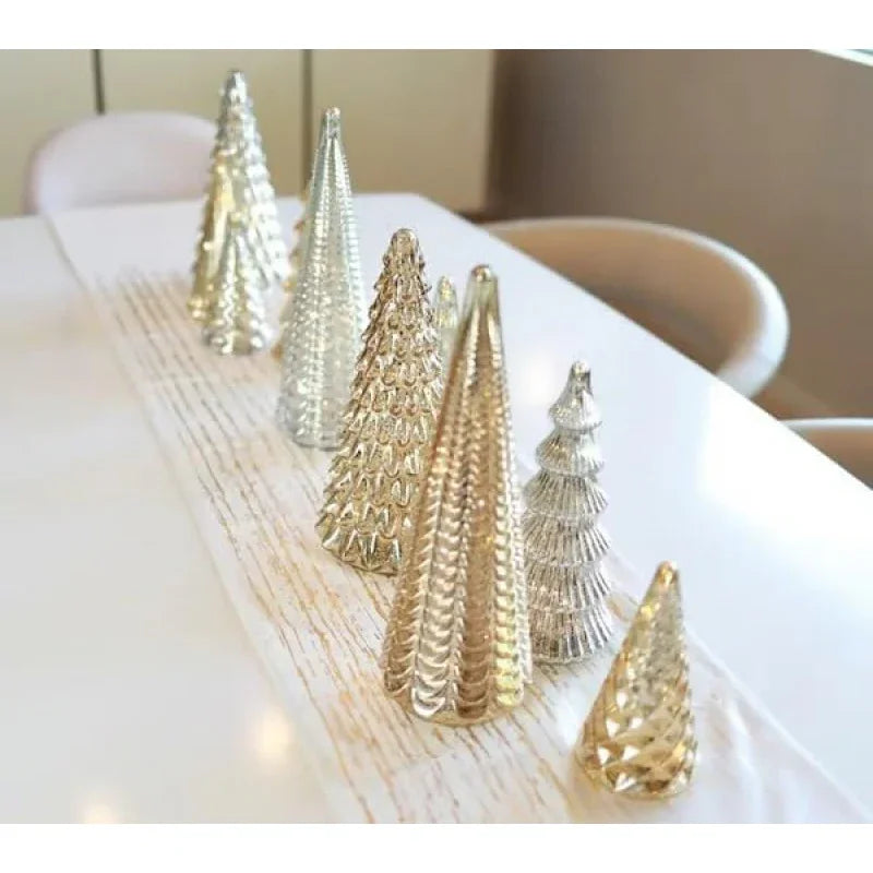 5pcs Glowing Christmas Tree Set Christmas Tree Stylish Glowing Ornament Christmas Party Home Decor, Adorable Christmas Collectible Figurines, Perfect for Desktop Display, Decorative Doll Ornaments(Along with Three Mini Christ House Of Avana