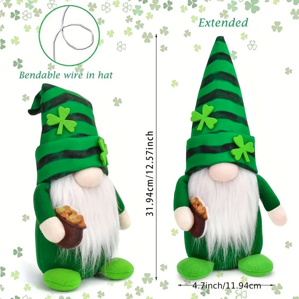 Gnome Decorations - Lucky Green Felt 2pcs