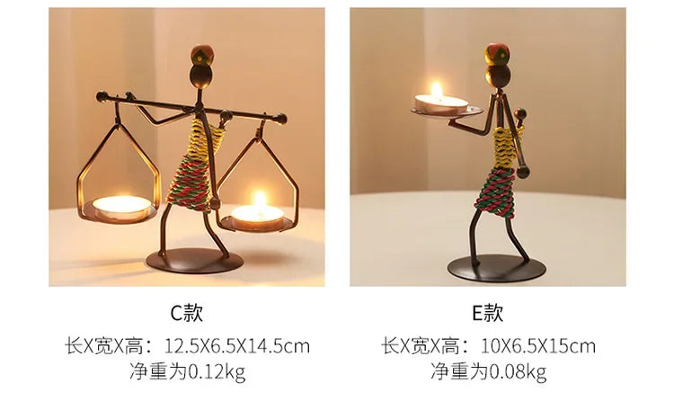 Retro Candle Holder - Abstract Art Gold, alternate view - House Of Avana