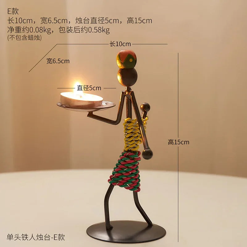 Retro Candle Holder - Abstract Art Gold, alternate view - House Of Avana