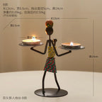 Retro Candle Holder - Abstract Art Gold, alternate view - House Of Avana