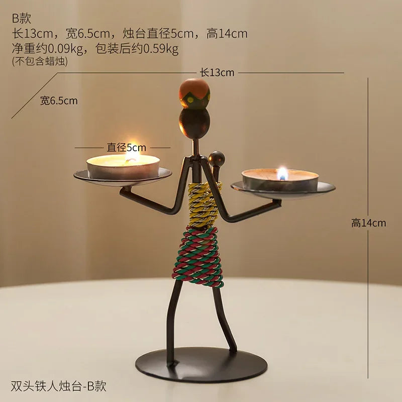 Retro Candle Holder - Abstract Art Gold, alternate view - House Of Avana