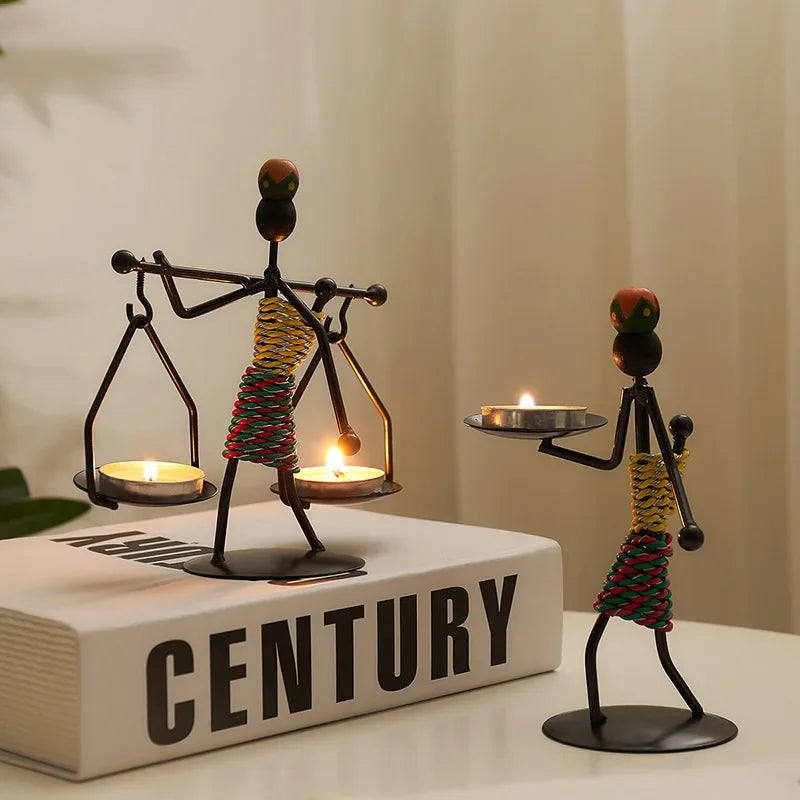 Retro Candle Holder - Abstract Art Gold, detail shot - House Of Avana