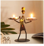 Retro Candle Holder - Abstract Art Gold, texture detail - House Of Avana