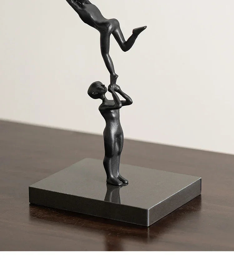 Abstract Sculpture - Acrobatic Figurine Gold Finish, alternate view - House Of Avana