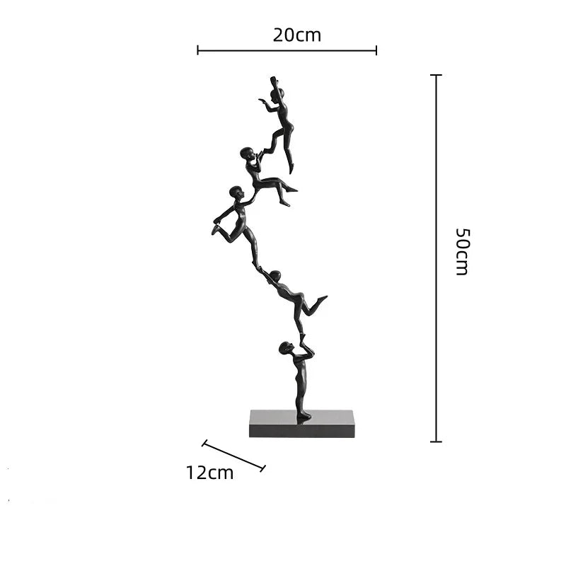 Abstract Sculpture - Acrobatic Figurine Gold Finish, alternate view - House Of Avana