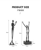 Abstract Sculpture - Acrobatic Figurine Gold Finish, angled view - House Of Avana