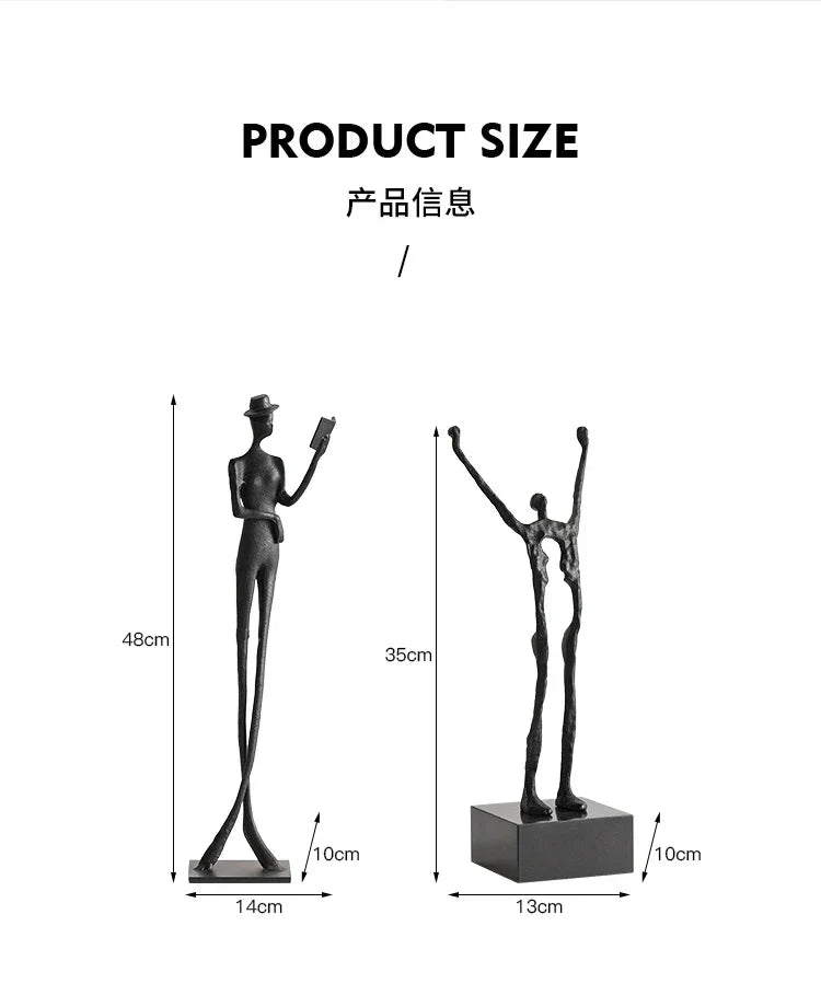 Abstract Sculpture - Acrobatic Figurine Gold Finish, angled view - House Of Avana