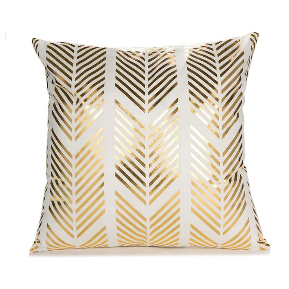 Retro Style Gold Stamped Cushion Cover, alternate view - House Of Avana
