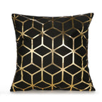 Retro Style Gold Stamped Cushion Cover, back view - House Of Avana