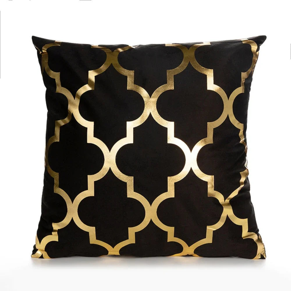 Retro Style Gold Stamped Cushion Cover, detail shot - House Of Avana