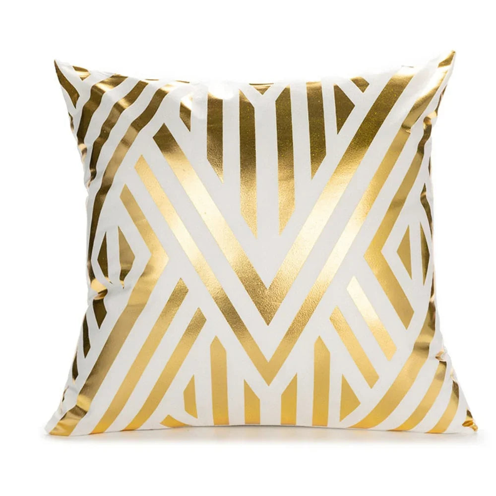 Retro Style Gold Stamped Cushion Cover - House Of Avana
